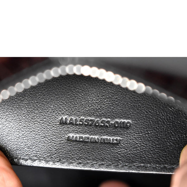 YVES SAINT LAURENT Uptown Crocodile Calfskin Embossed Tote Bag Black