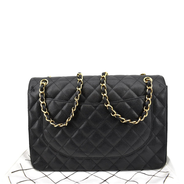 Chanel Maxi Classic Flap Caviar Leather Shoulder Bag - Back