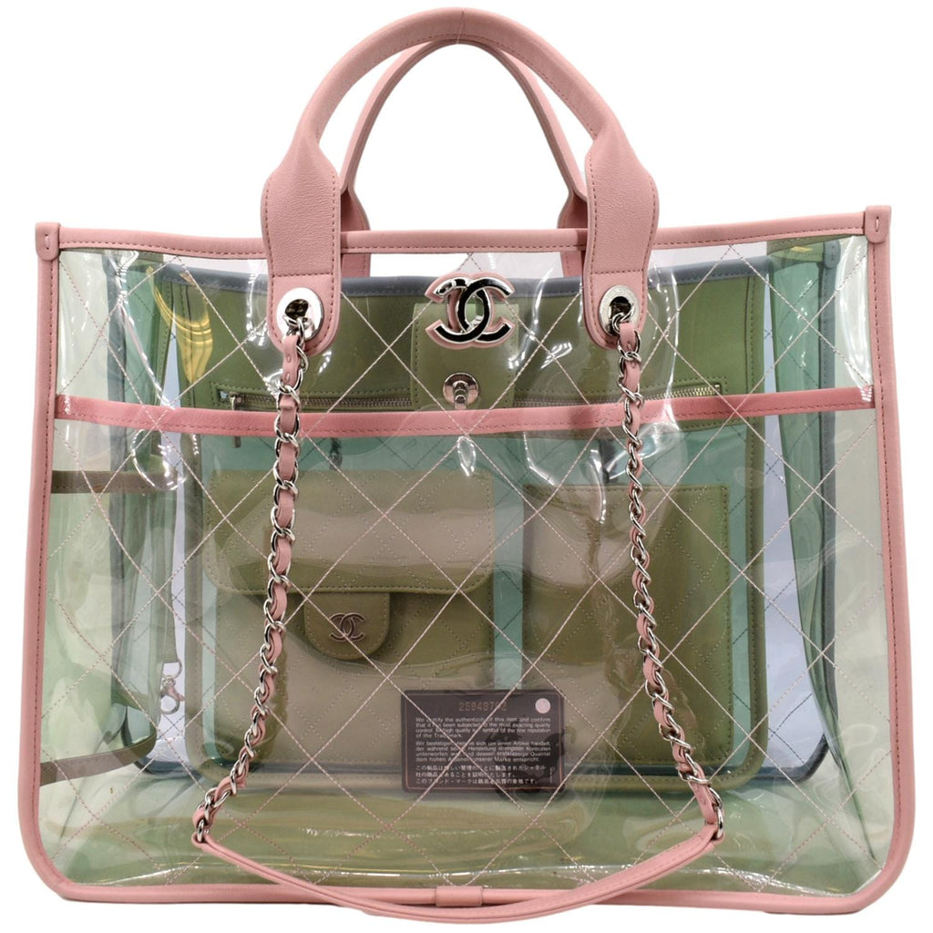Chanel Shopper PVC Quilted Coco Splash Medium Blue/Green/Pink in