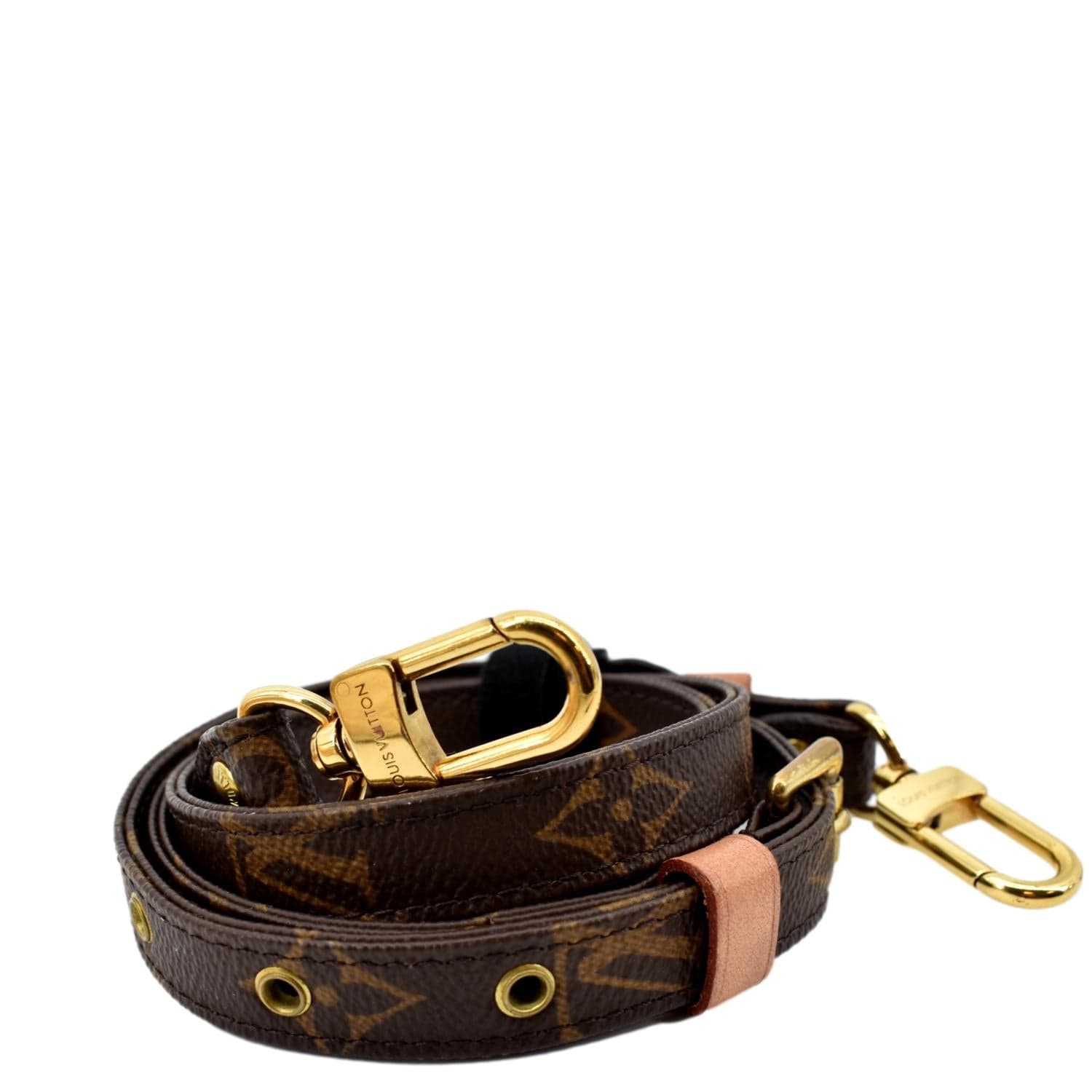 Louis Vuitton Monogram Canvas Shoulder Strap in Brown - Front