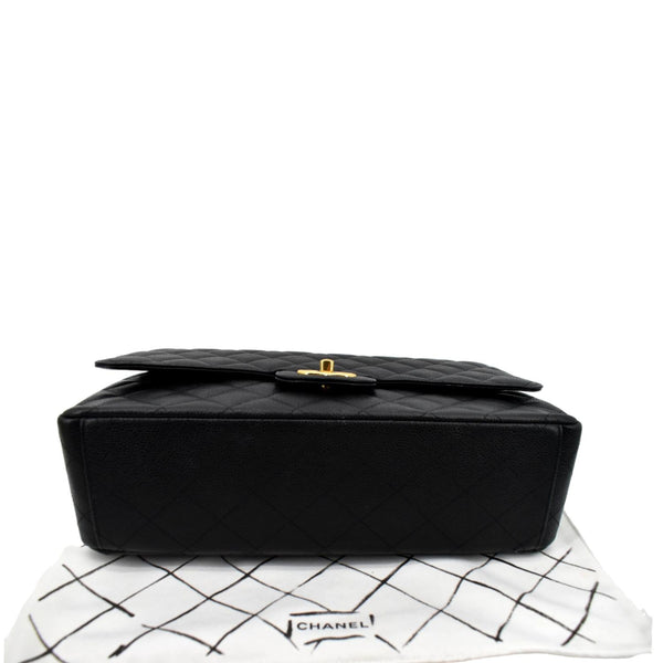 Chanel Maxi Classic Flap Caviar Leather Shoulder Bag - Bottom