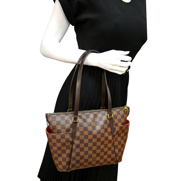 Louis Vuitton Totally PM Damier Ebene Shoulder Tote Bag - Full View