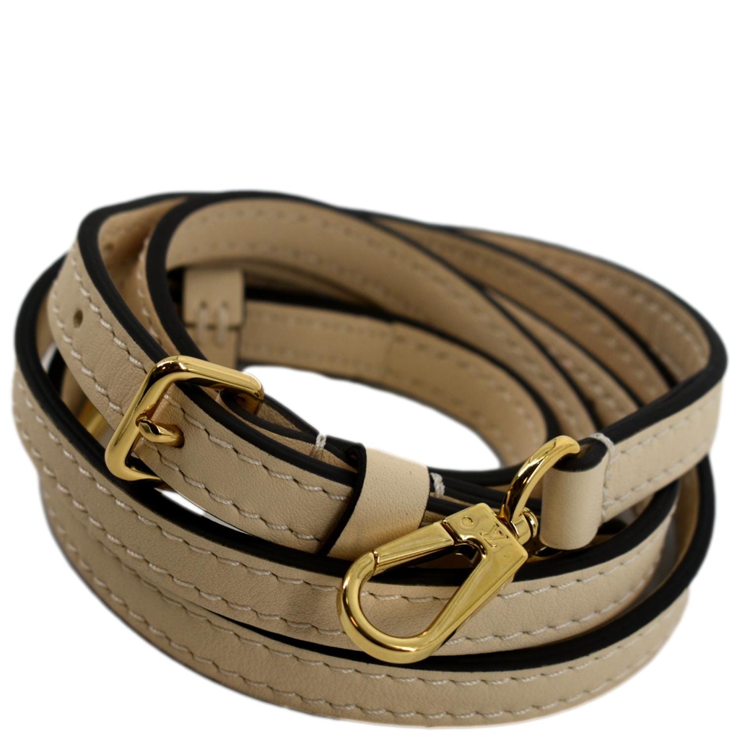 Louis Vuitton Leather Adjustable Shoulder Strap Beige - Front