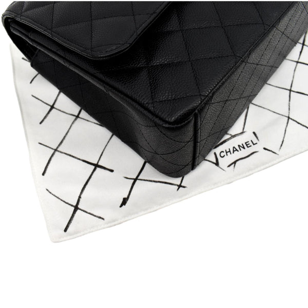 Chanel Maxi Classic Flap Caviar Leather Shoulder Bag - Bottom Left