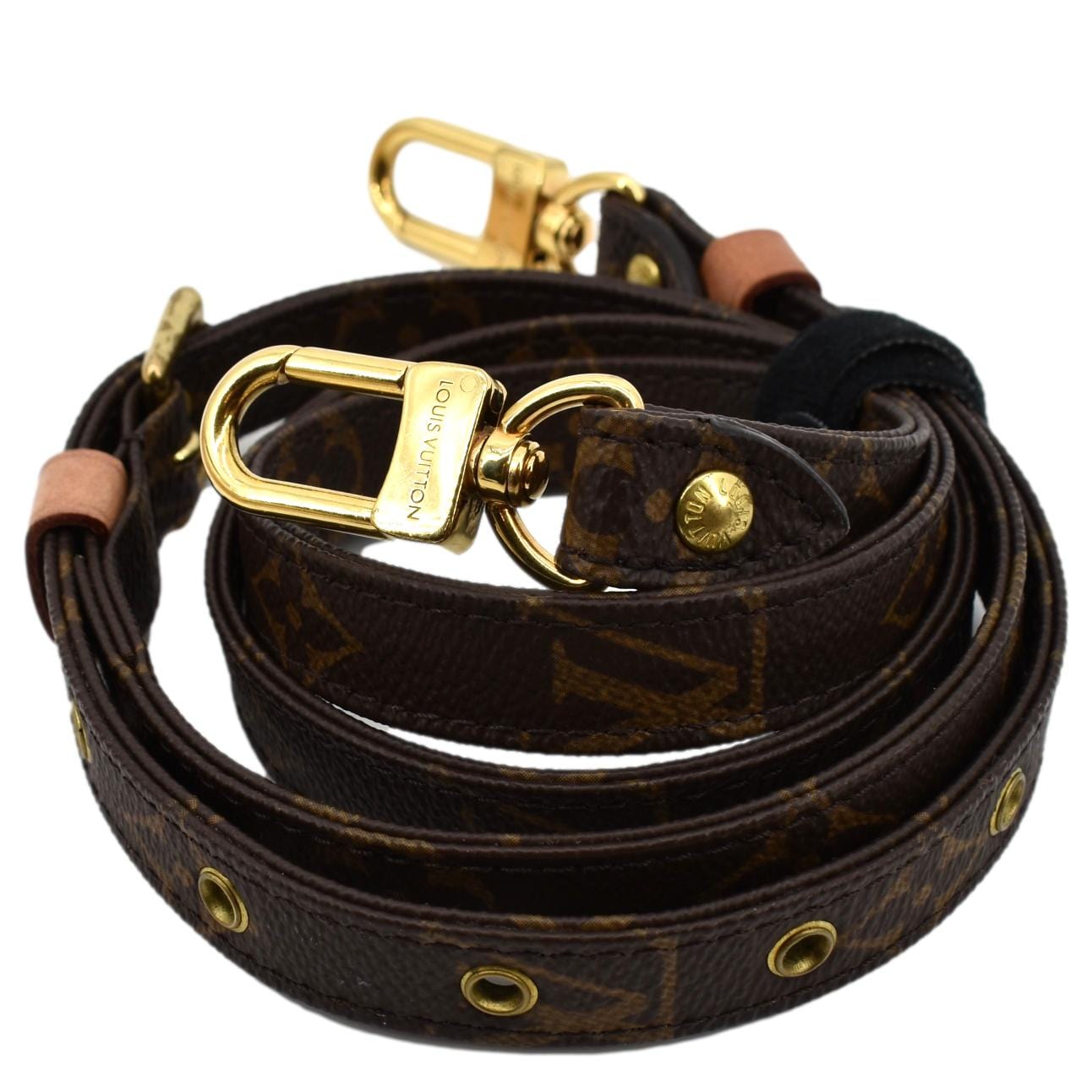 louis vuitton brown leather purse strap