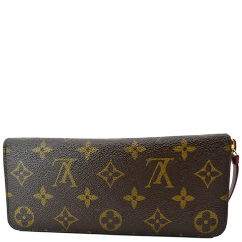 LOUIS VUITTON Clemence Monogram Canvas  Wallet Brown