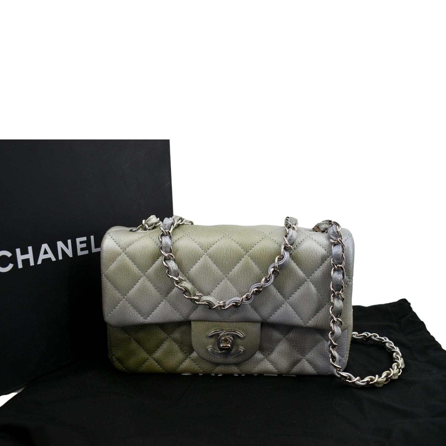 CHANEL Mini Rectangular Flap Quilted Chevre Leather Crossbody Bag Meta