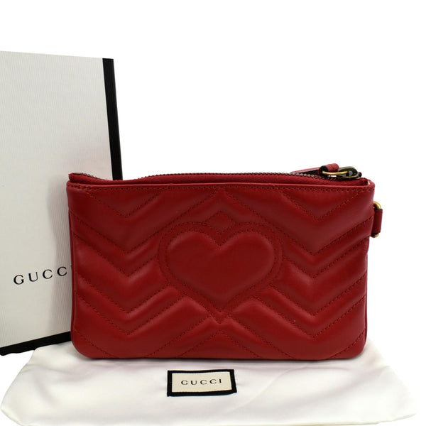 Gucci GG Marmont Calfskin Wristlet Wallet Red - Product