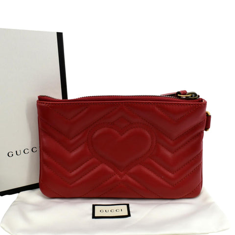 Gucci GG Marmont Calfskin Wristlet Wallet Red - Product