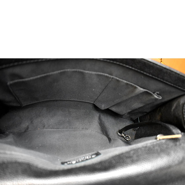 Chanel Large Boy Flap Leather Shoulder Bag in Black - Inside