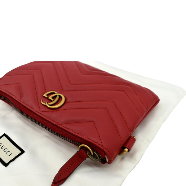 Gucci GG Marmont Calfskin Wristlet Wallet Red - Top Right