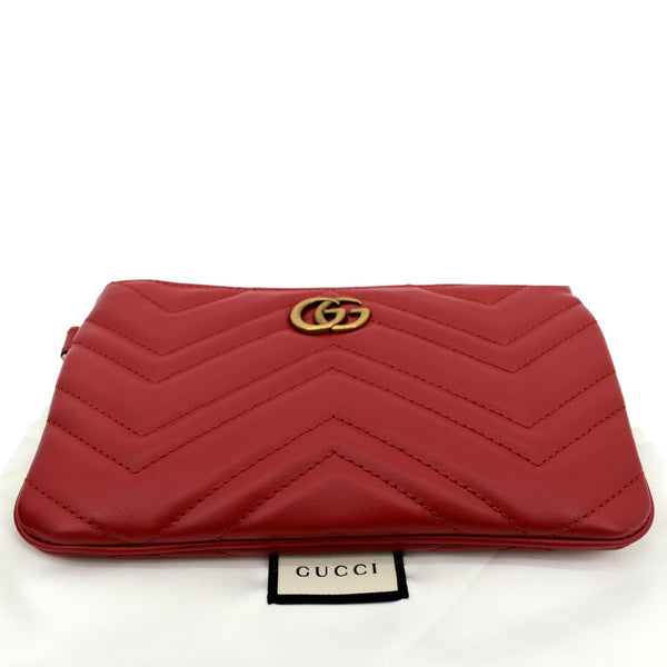 Gucci GG Marmont Calfskin Wristlet Wallet Red - Bottom