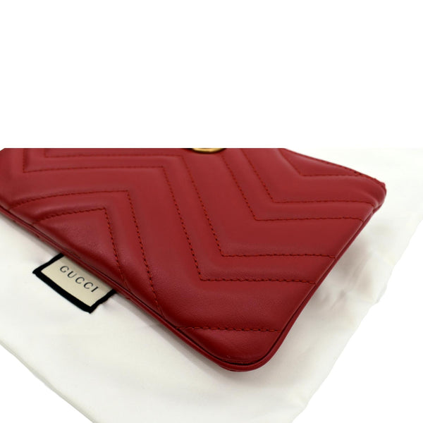 Gucci GG Marmont Calfskin Wristlet Wallet Red - Bottom Right
