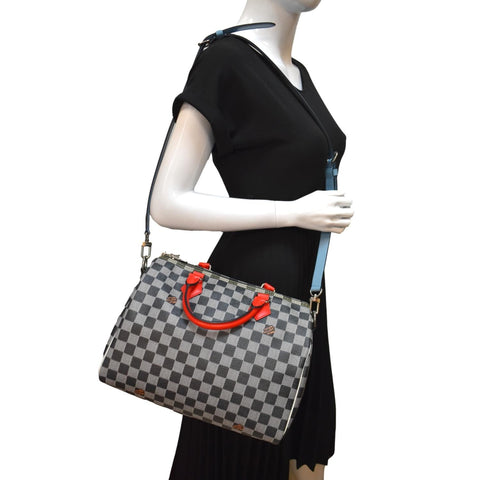 LOUIS VUITTON Speedy 30 Bandouliere Damier Shoulder Bag Black White