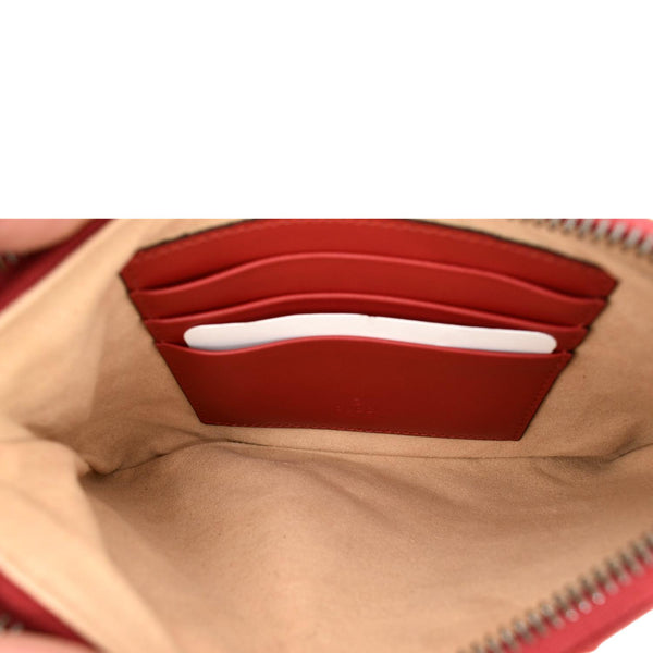 Gucci GG Marmont Calfskin Wristlet Wallet Red - inside