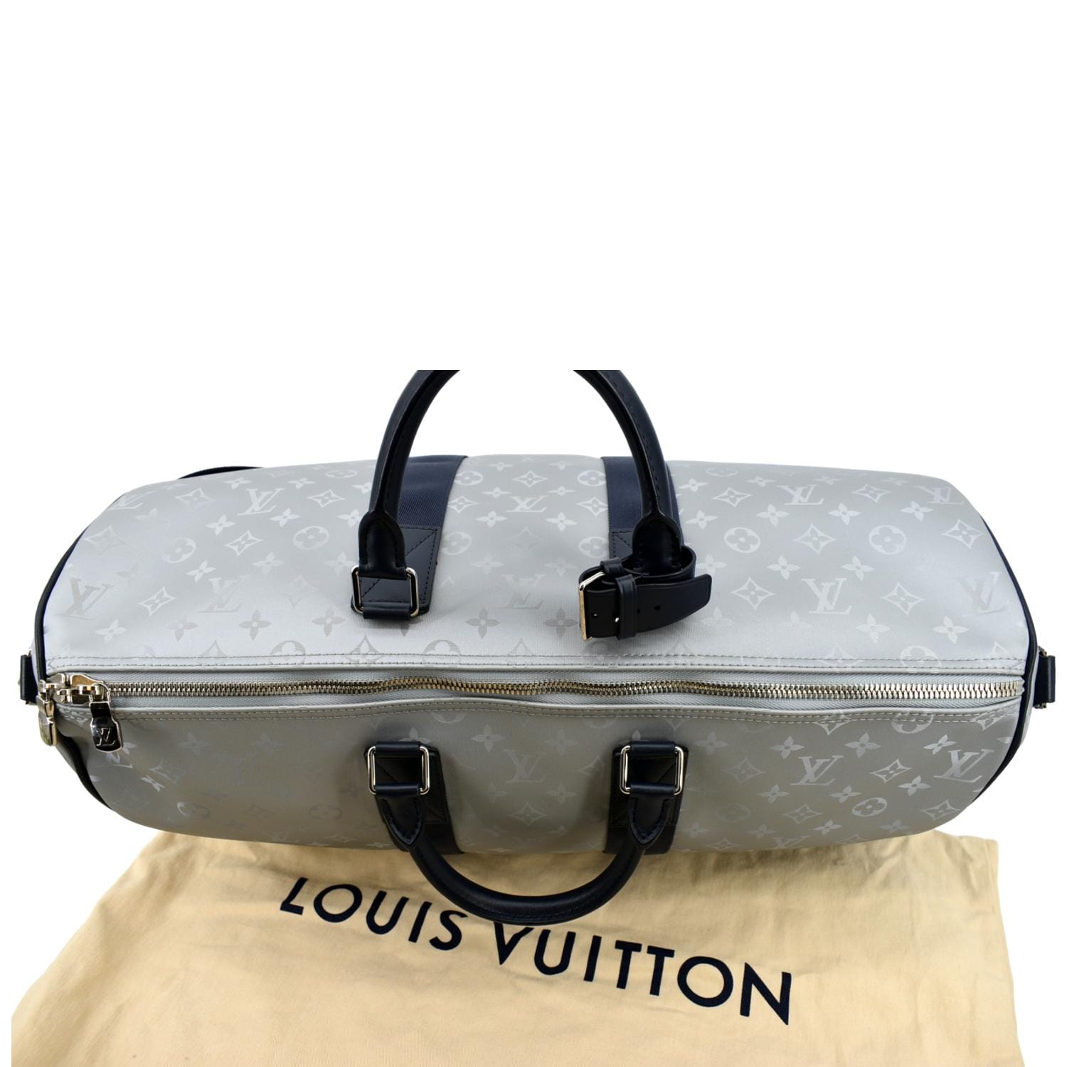 Louis Vuitton Monogram Satellite Boston Bag Silver Travel men's bag
