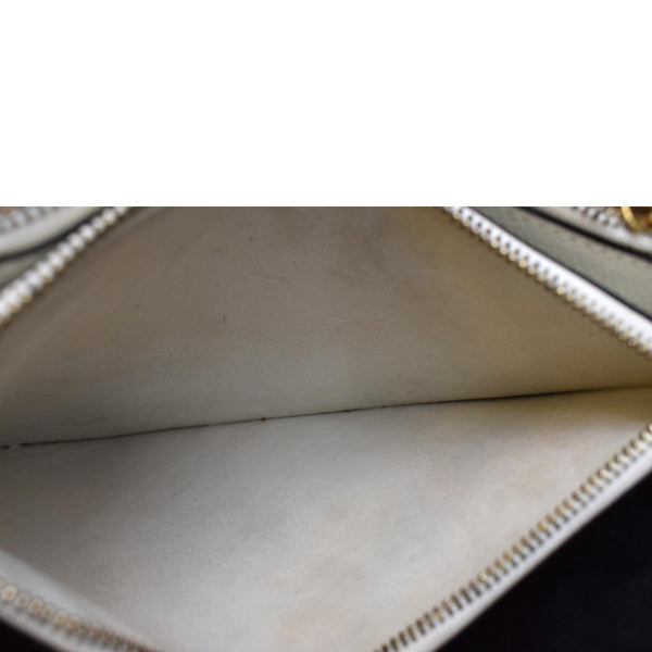 CHRISTIAN DIOR Women Dior Saddle Trio Leather Crossbody Pouch Bag White