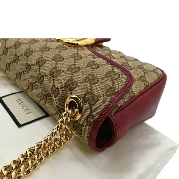 Gucci GG Marmont Small Matelasse Canvas Shoulder Bag - Top Left