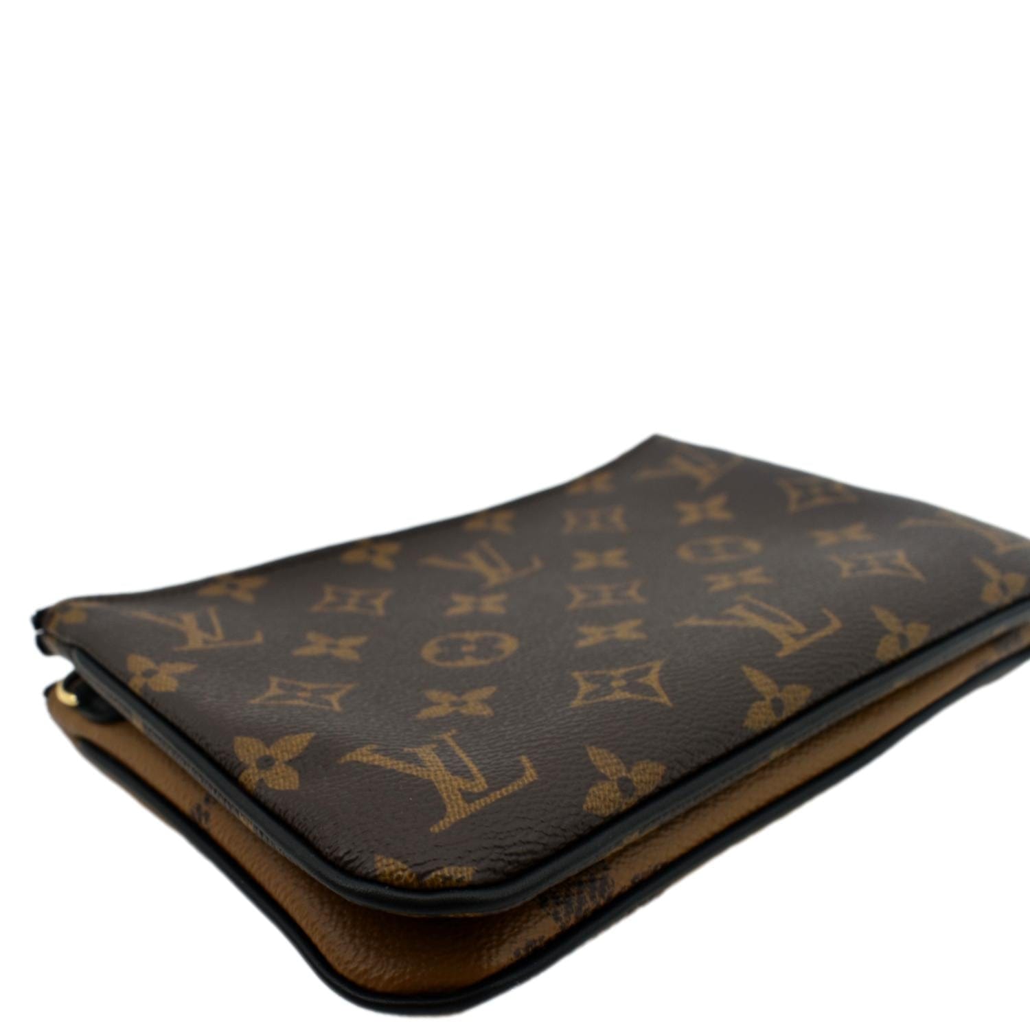 LOUIS VUITTON Double Zip Pochette Reverse Monogram Giant Crossbody Bag