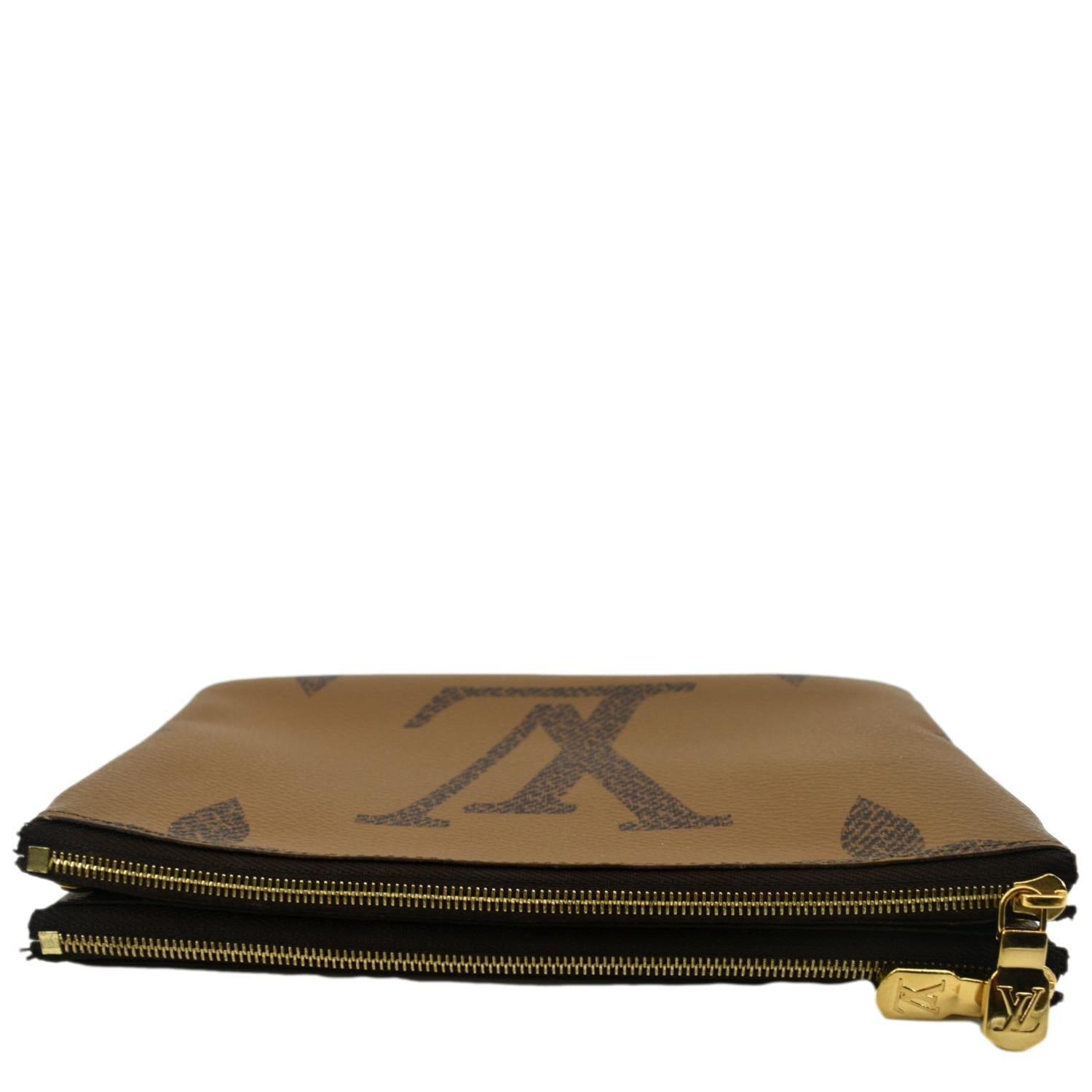 LOUIS VUITTON Double Zip Pochette Reverse Monogram Giant Crossbody Bag