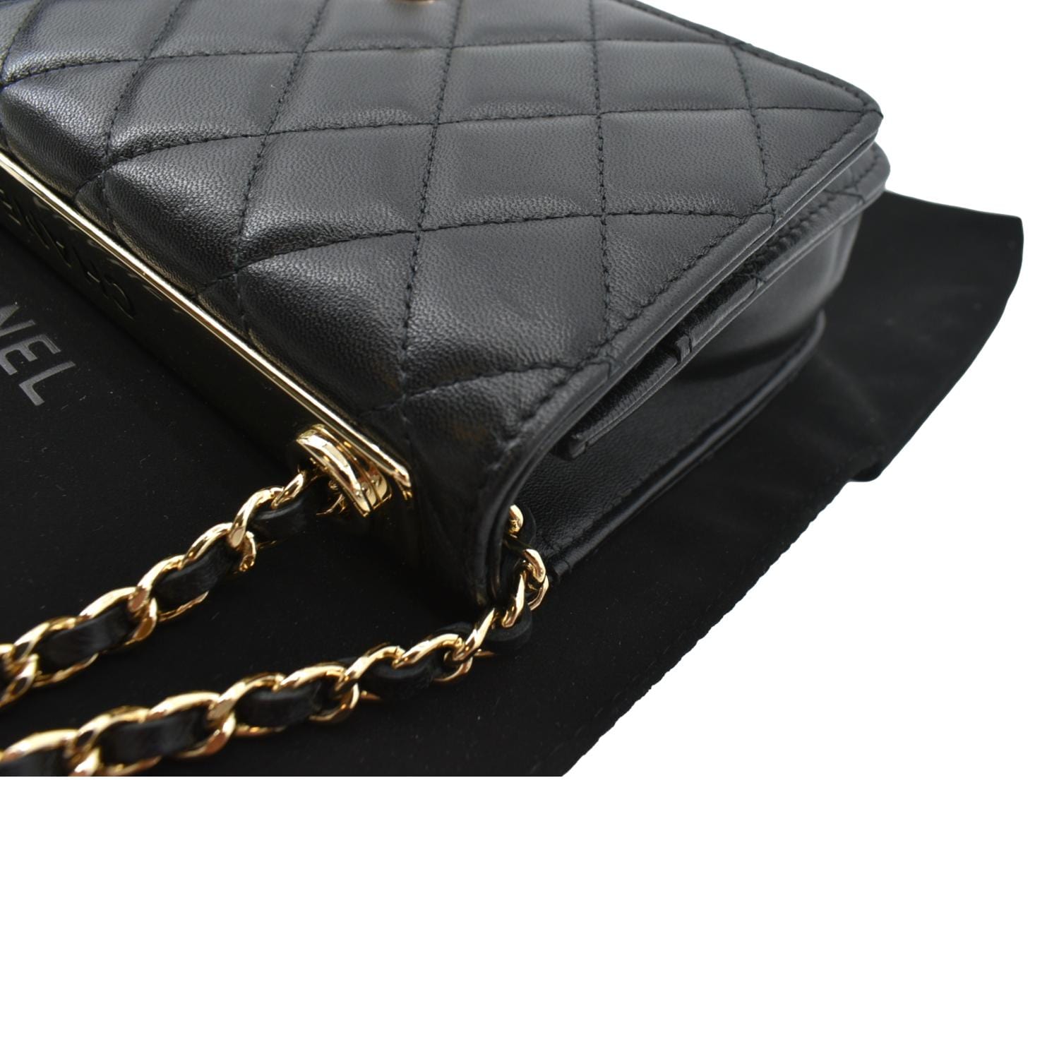 Chanel Black Quilted Lambskin Trendy CC Wallet On Chain (WOC) at