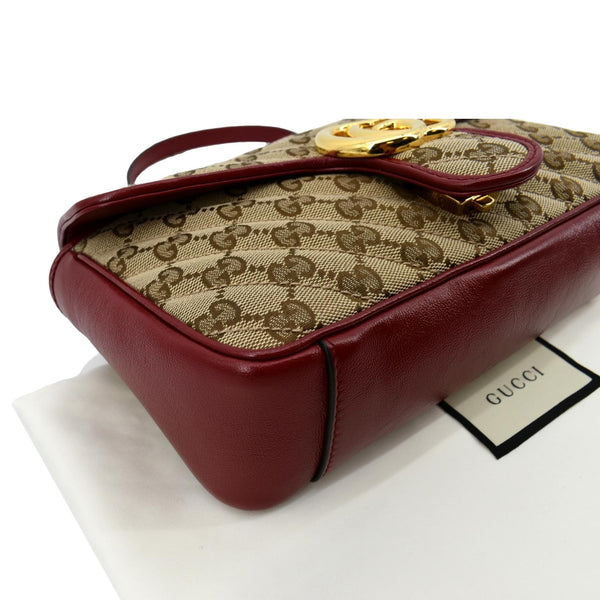 Gucci GG Marmont Small Matelasse Canvas Shoulder Bag - Bottom Left