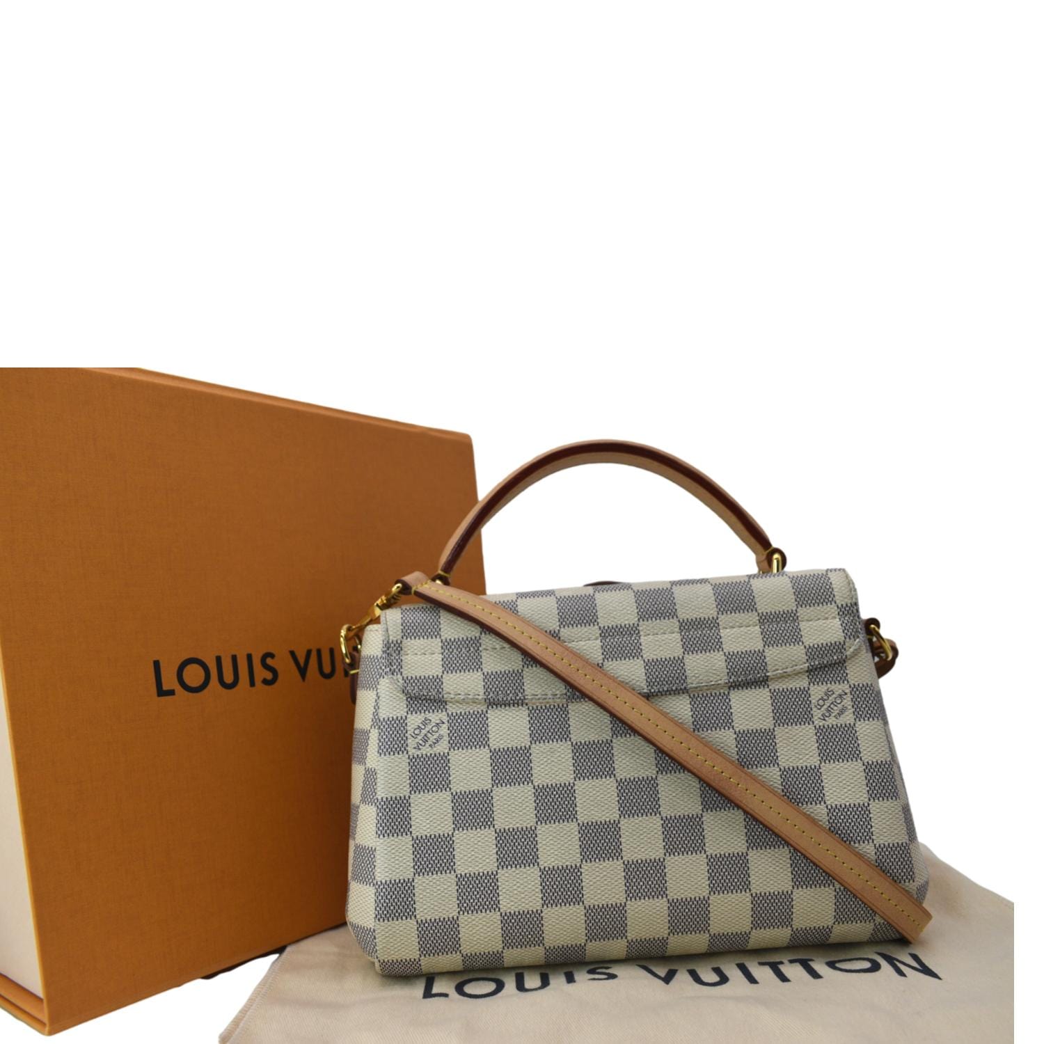 Louis Vuitton Croisette Damier Azur Gray Coated Canvas Cross Body Bag beige
