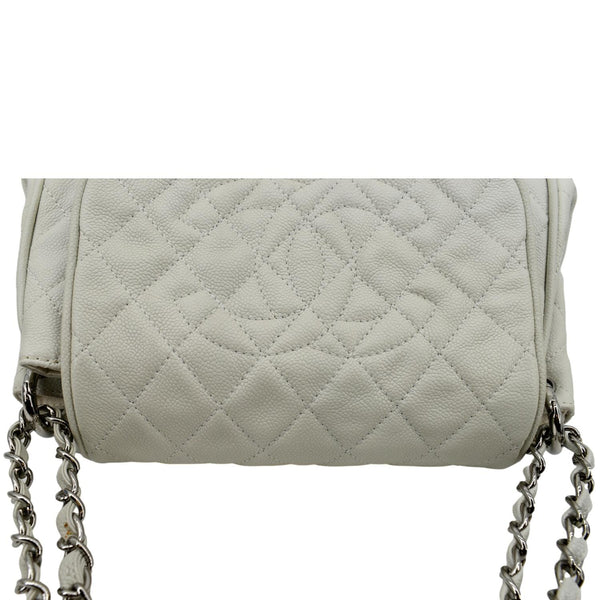 Chanel Timeless Accordion Flap Caviar Leather Bag White - Straps