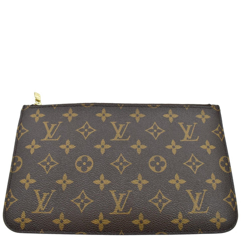 LOUIS VUITTON  Neverfull Monogram Canvas Pochette Wristlet Pouch Brown