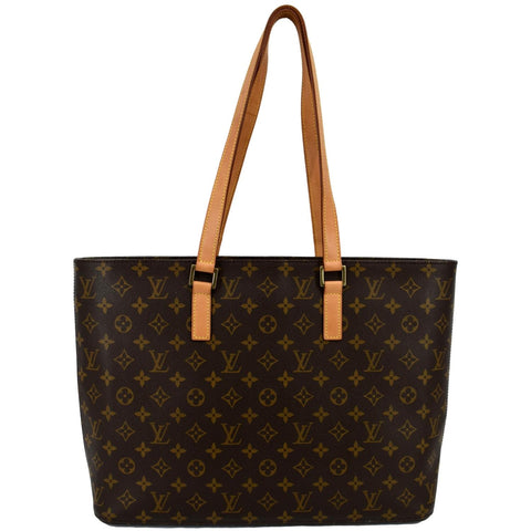 LOUIS VUITTON Luco Monogram Canvas Tote Bag Brown