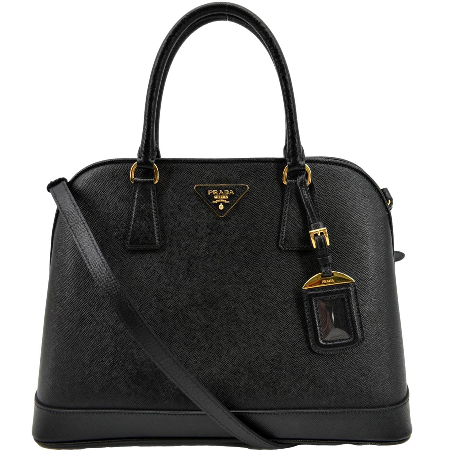 PRADA Lux Medium Promenade Saffiano Leather Shoulder Bag Black  - New Year Deals