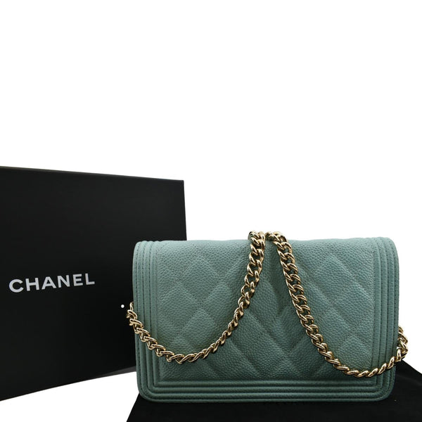 Chanel Boy Woc Caviar Leather Wallet On Clutch Bag - Back