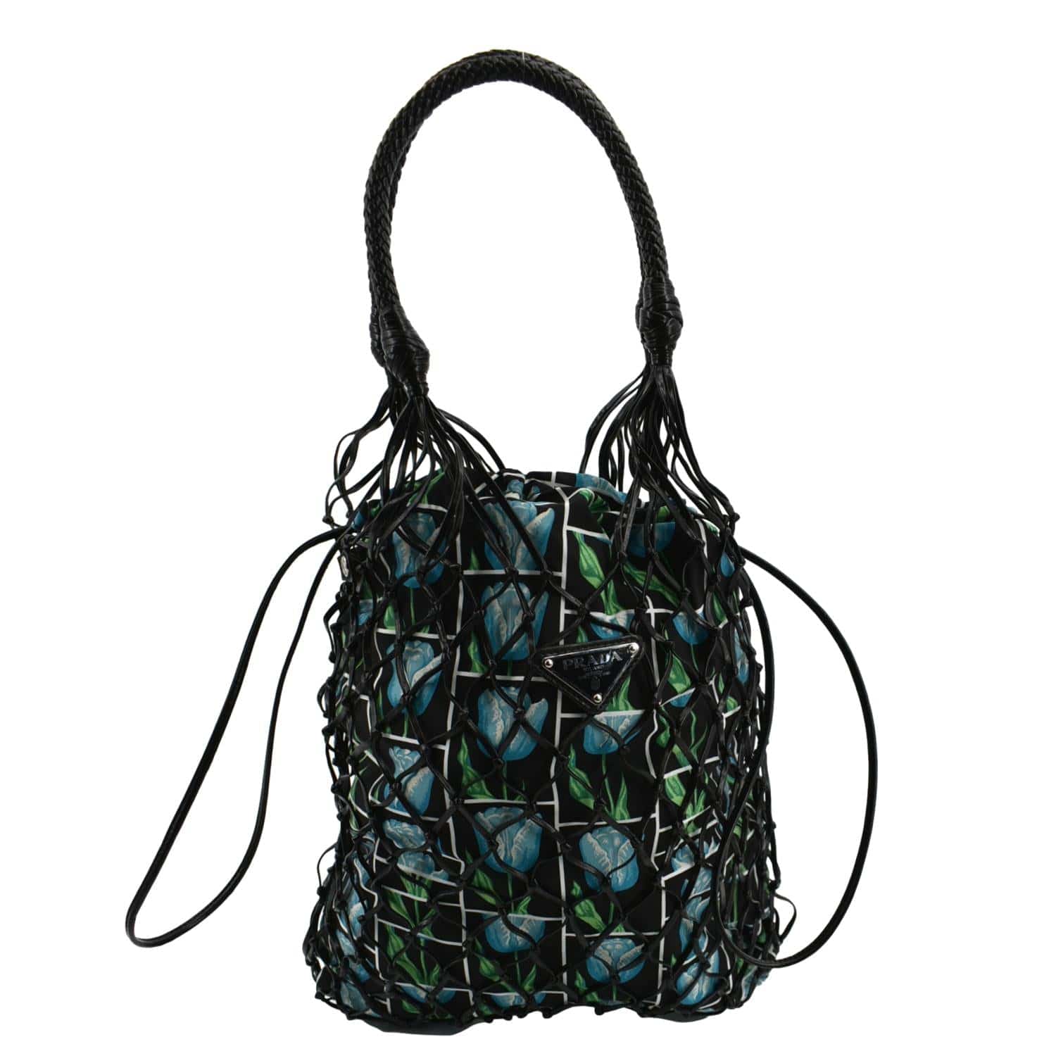 PRADA Rete Fabric Mesh Netted Tote Bag Multicolor