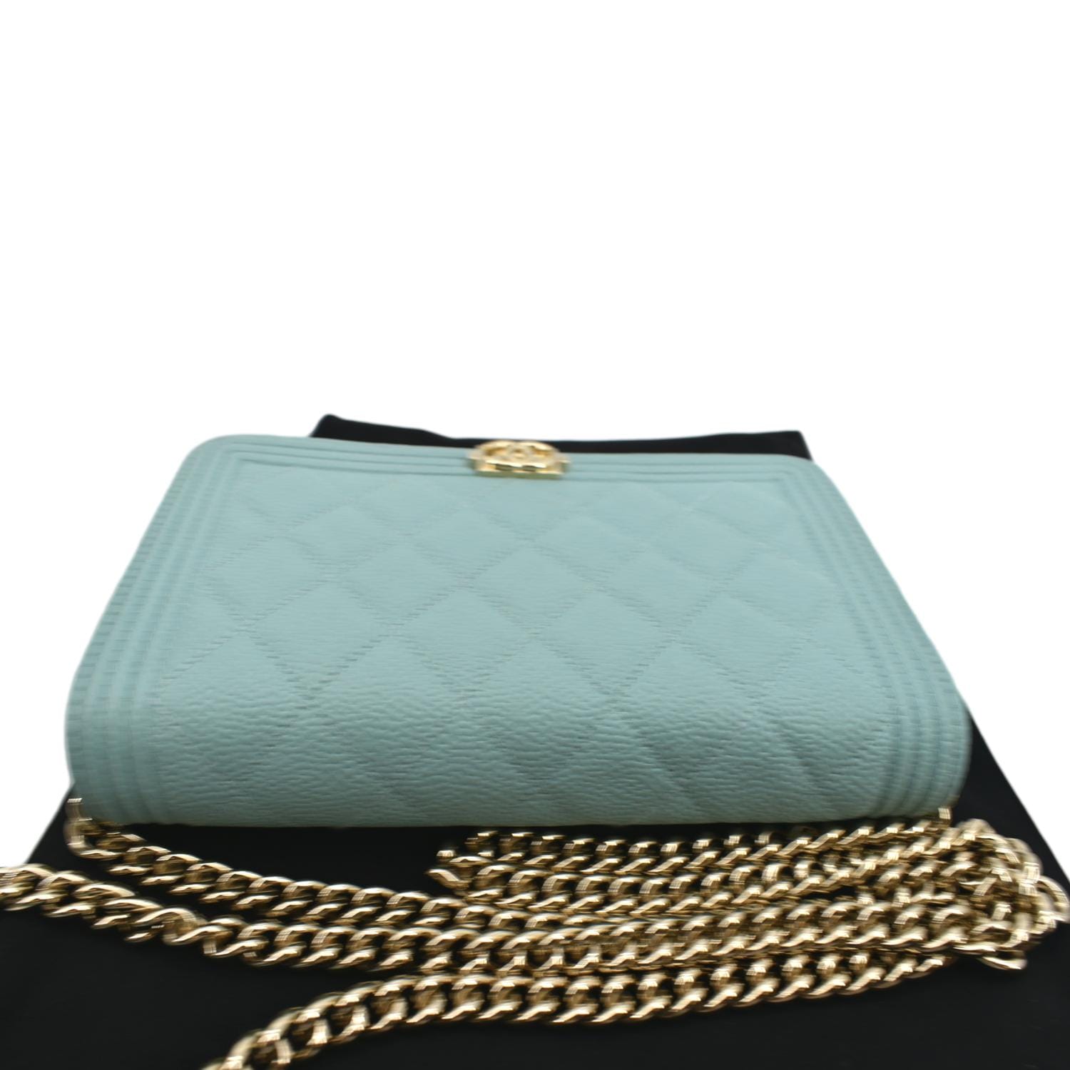 2020 Chanel Green Quilted Caviar Leather Mini Wallet-on-Chain WOC at  1stDibs