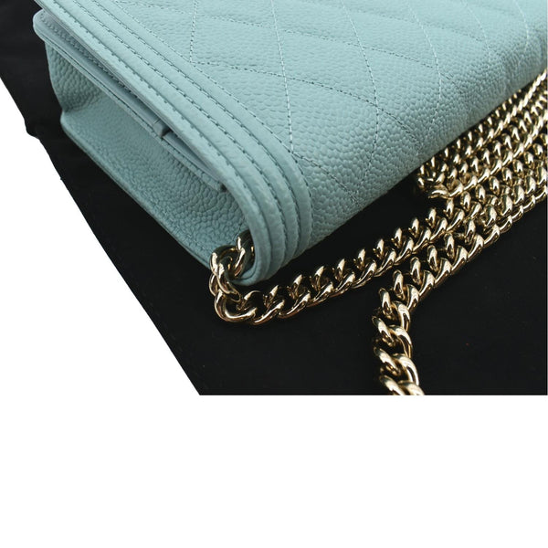 Chanel Boy Woc Caviar Leather Wallet On Clutch Bag - Right Side