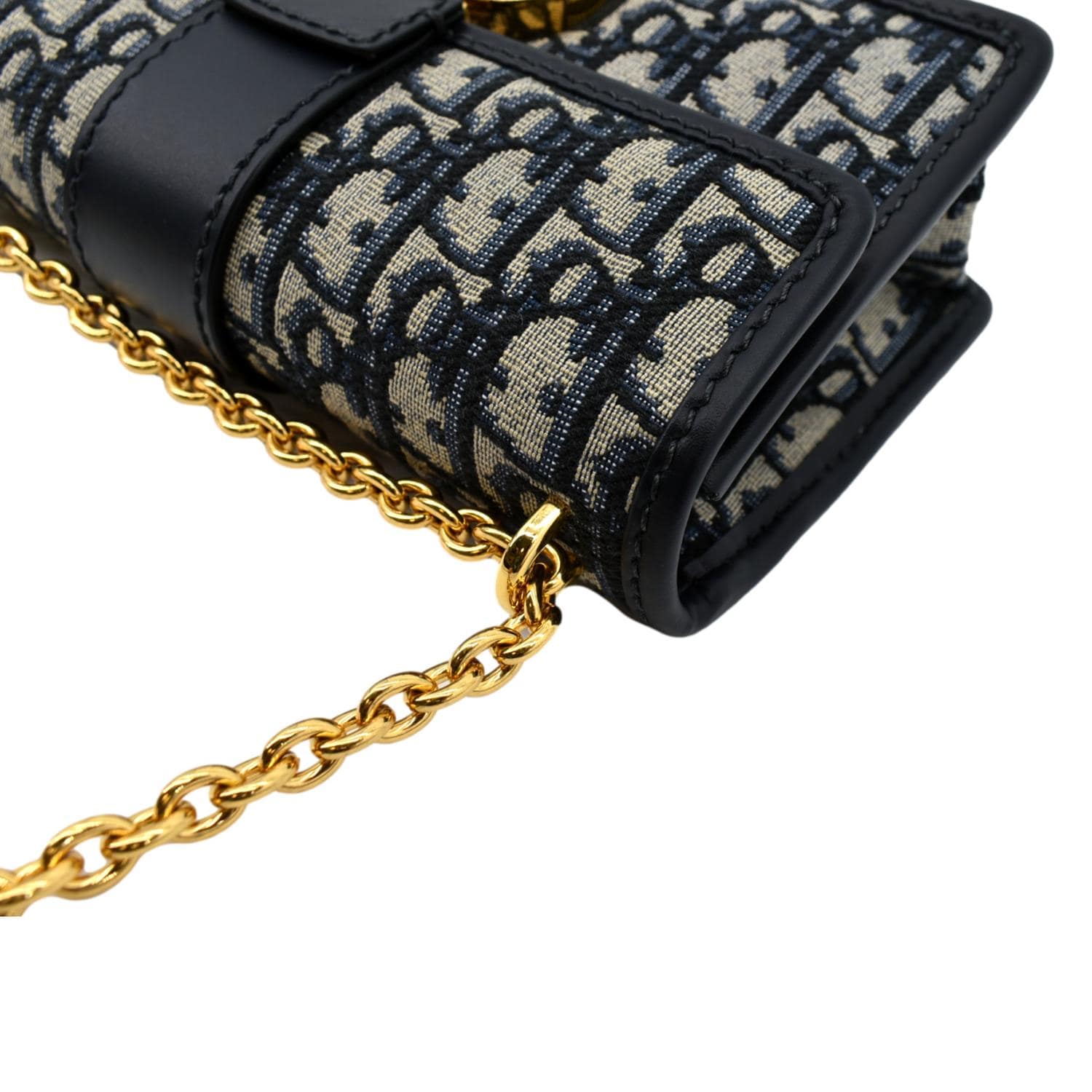 CHRISTIAN DIOR 30 Montaigne Oblique Jacquard Crossbody Bag Blue