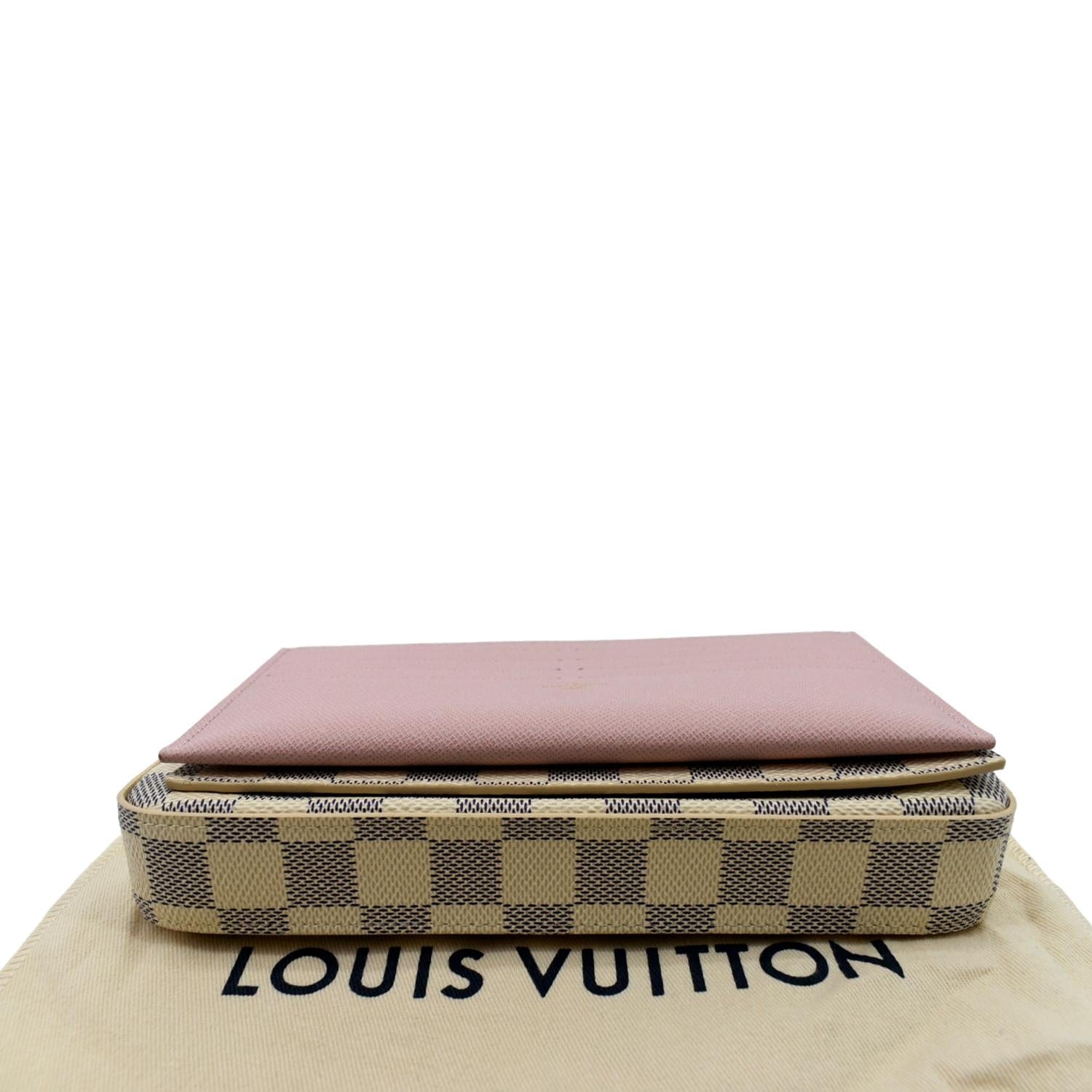 Louis Vuitton Pink Leather And Damier Azur Canvas Felicie Pochette Louis  Vuitton
