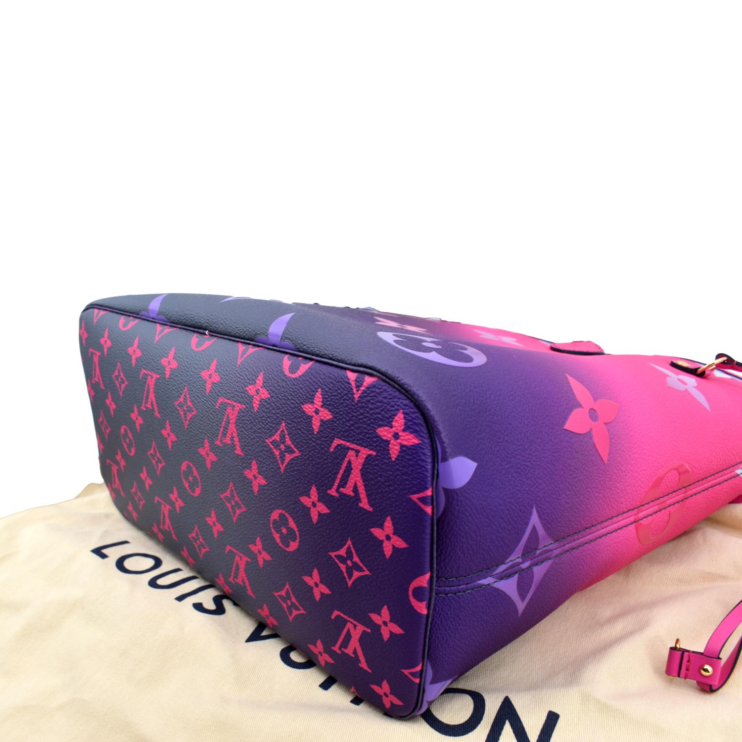 Louis Vuitton Monogram Midnight Fuchsia Neverfull MM Tote with Pouch  44lk511s