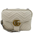 GUCCI Marmont Small Matelasse Leather Top Handle Shoulder Bag White 498100  - Hot Deals