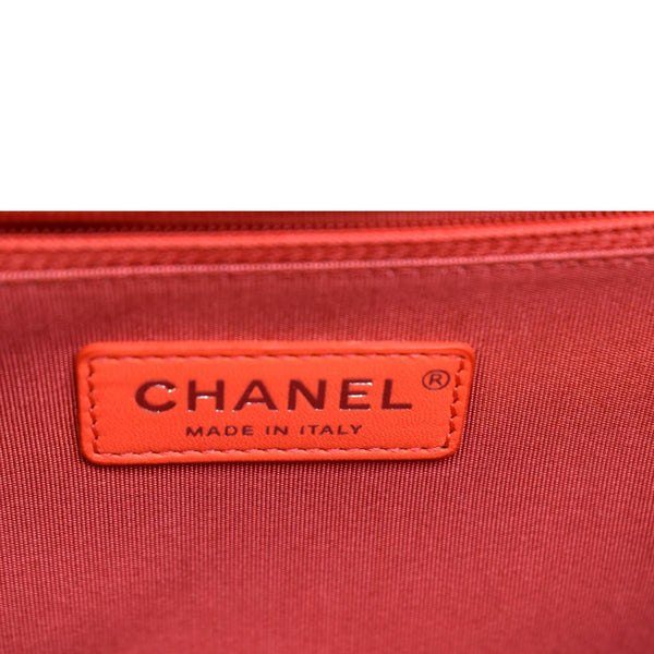 CHANEL Medium Boy Flap Chevron Quilted Calfskin Shoulder Bag Red