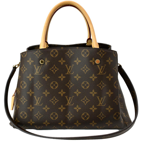 LOUIS VUITTON Montaigne MM Monogram Canvas Shoulder Bag Brown