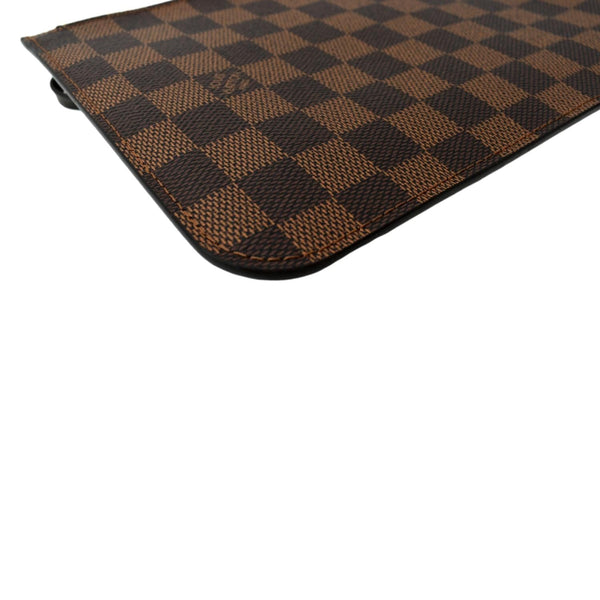 LOUIS VUITTON Neverfull Damier Ebene Pochette Wristlet Pouch Brown