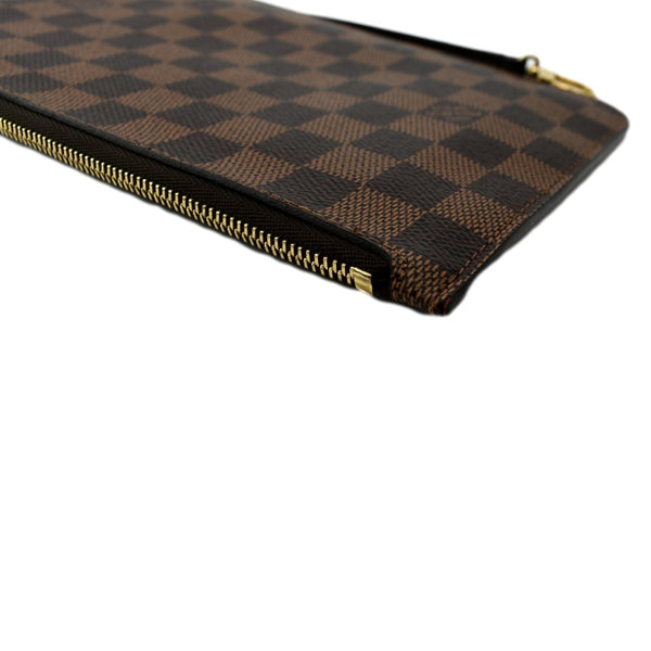 LOUIS VUITTON Neverfull Damier Ebene Pochette Wristlet Pouch Brown