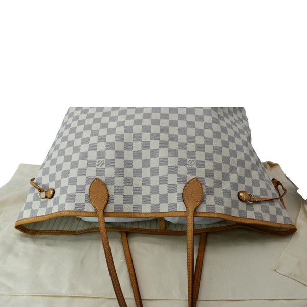 LOUIS VUITTON Neverfull GM Damier Azur Tote Shoulder Bag White