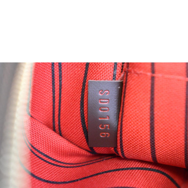 LOUIS VUITTON Neverfull Damier Ebene Pochette Wristlet Pouch Brown