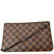 LOUIS VUITTON Neverfull Damier Ebene Pochette Wristlet Pouch Brown