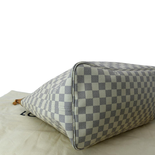 LOUIS VUITTON Neverfull GM Damier Azur Tote Shoulder Bag White