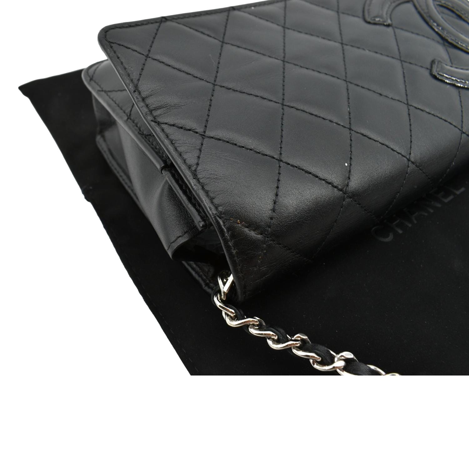 CHANEL Calfskin Quilted Cambon Wallet On Chain WOC Black 1181888
