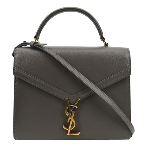 YVES SAINT LAURENT Cassandra Medium Calfskin Leather Shoulder Bag Fog