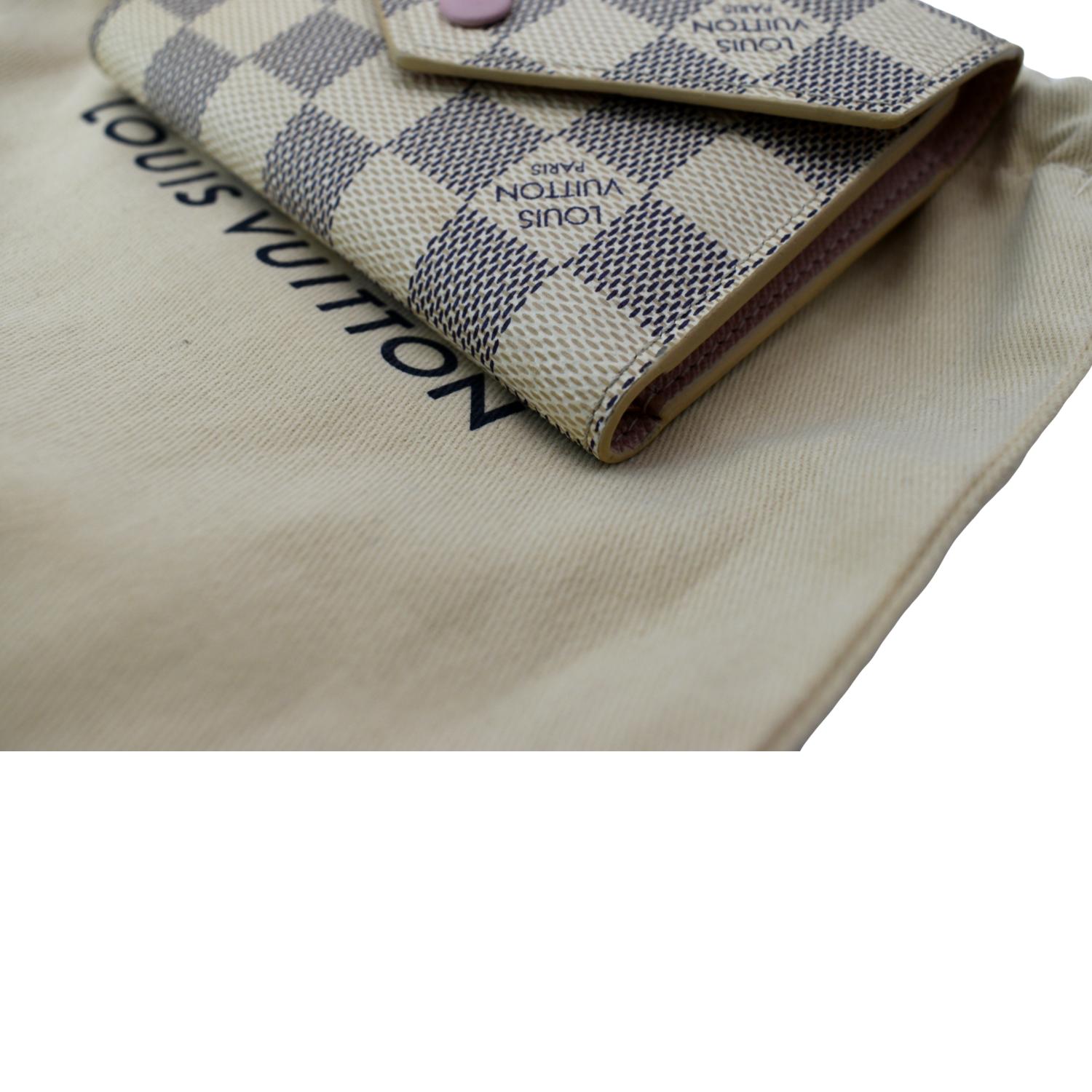 LOUIS VUITTON Victorine Damier Azur Wallet White